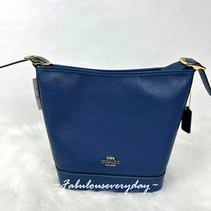 COACH Jude Duffle Bag Crossbody in Leather/Gold/Deep Blue CBH18 NWT